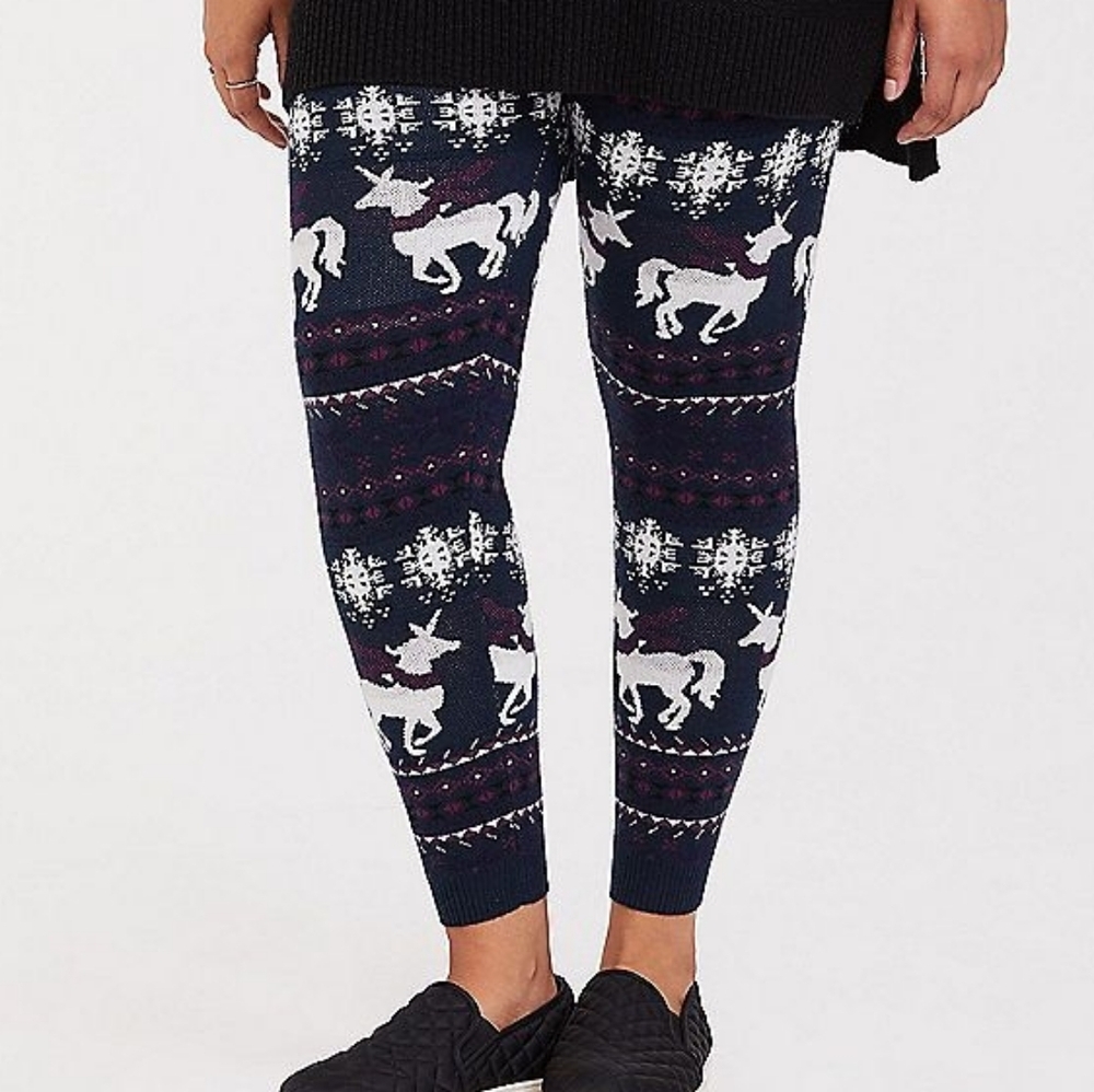 2X Torrid Unicorn Print Fair Isle Sweater Leggings